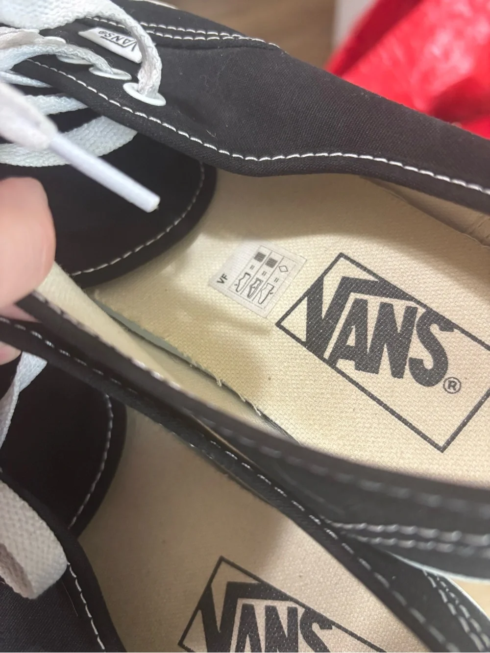 Vans Canvas Sneakers Black White Low Top Womens Size 10.5